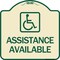 Signmission Assistance Available W/ HandicapHeavy-Gauge Aluminum Architectural Sign, 18" x 18", TG-1818-24332 A-DES-TG-1818-24332 - alternate 1